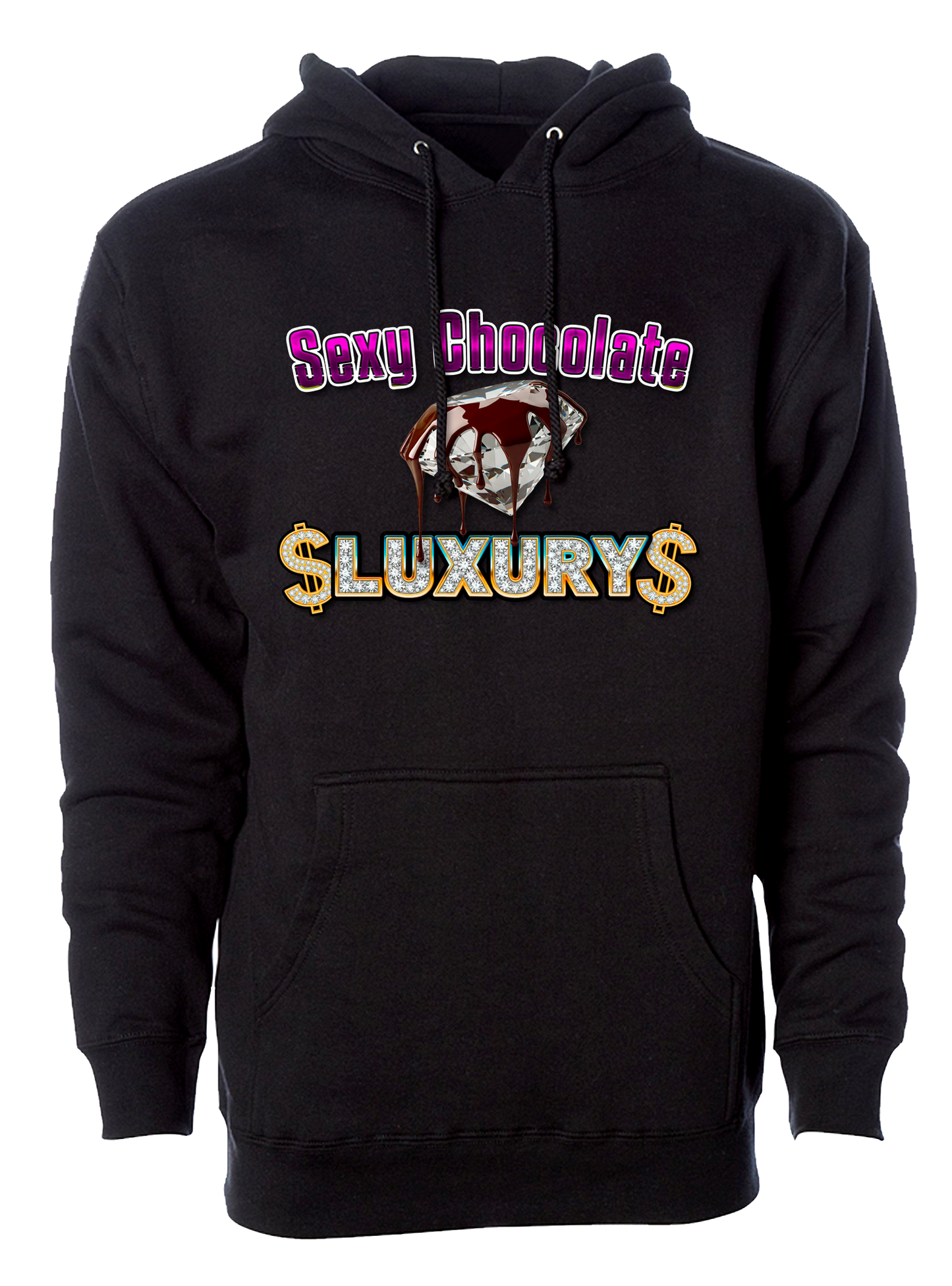 Sudadera con capucha de lujo de chocolate sexy con cordón ajustable